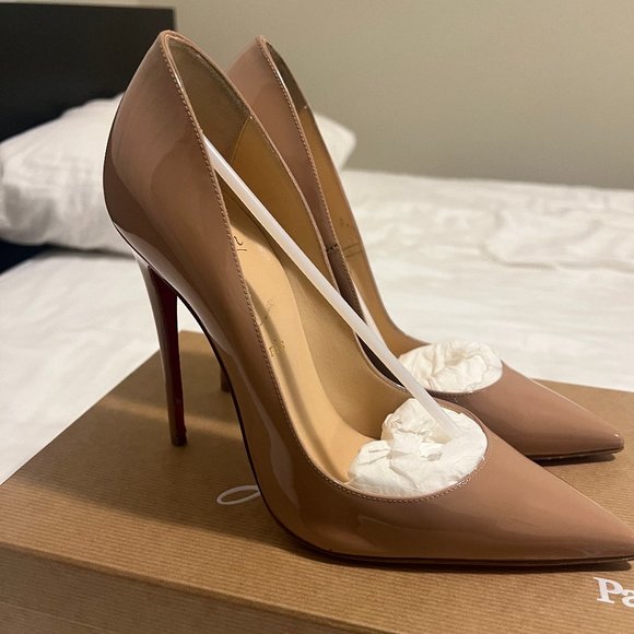 Christian Louboutin Shoes - Christian Louboutin So Kate Patent Pointed-Toe Heels - Size 38.5